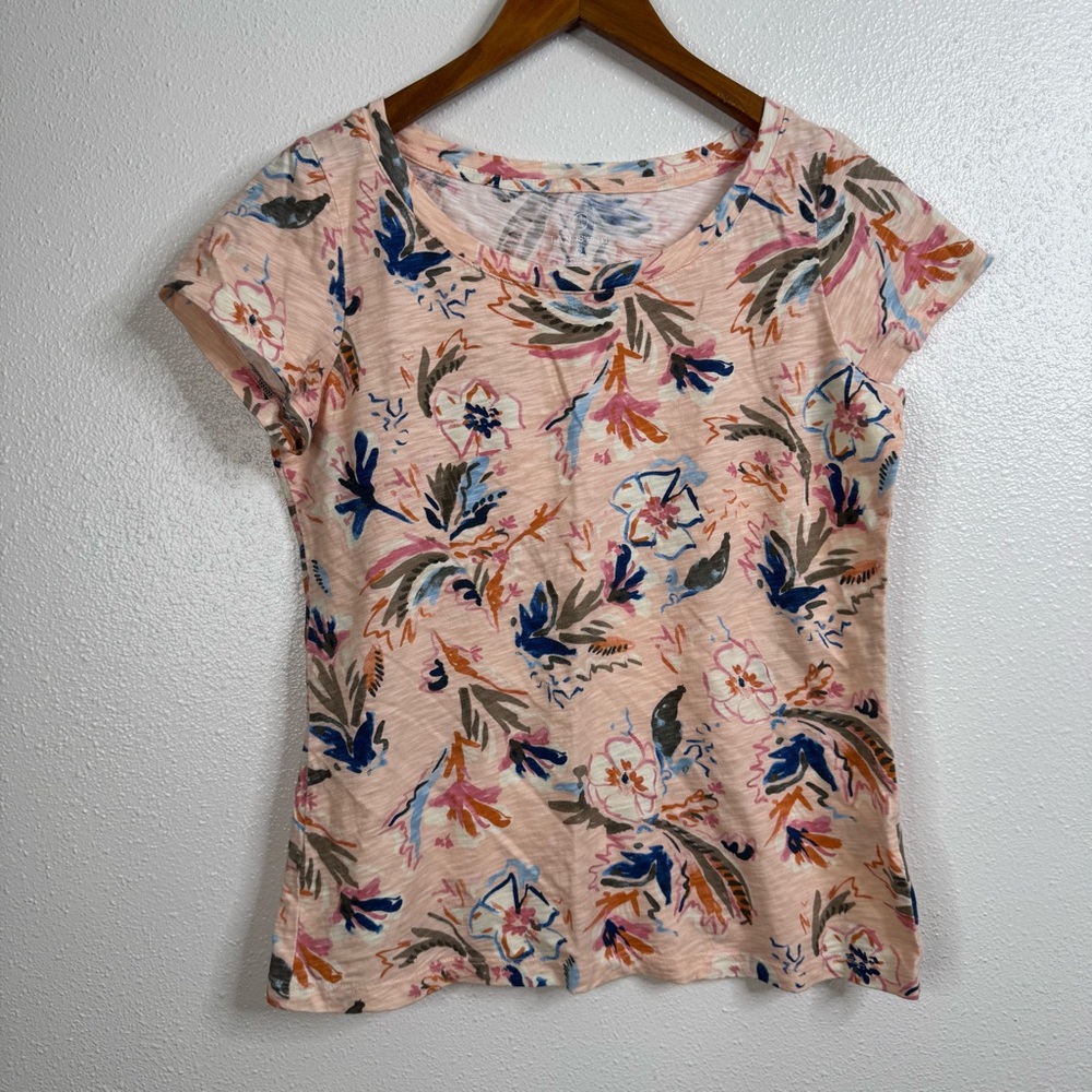 Lands' End Floral Print Short Sleeve Tshirt Size Xsmall‎